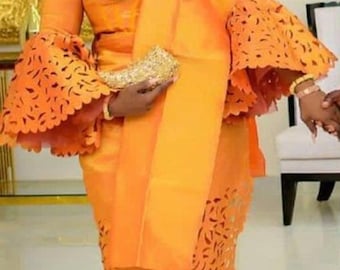 Laser Cut Aso-oke: Handmade African Women's Suit