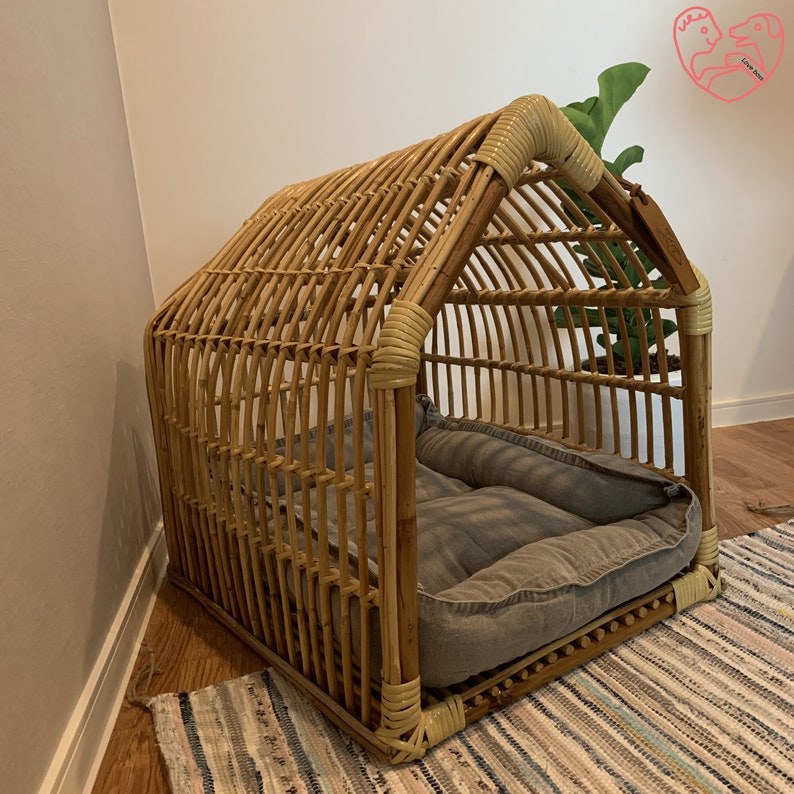Curated visual reference: Picture Idea: Handmade Rattan Dog House