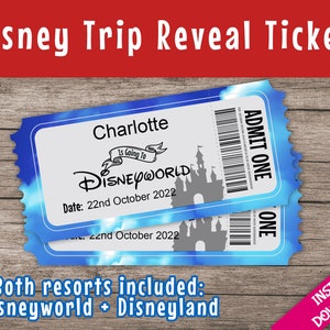 Disneyworld Trip Reveal Tickets Theme Park Trip Disneyworld, Disneyworld Tickets, Disneyworld Reveal, Disneyland