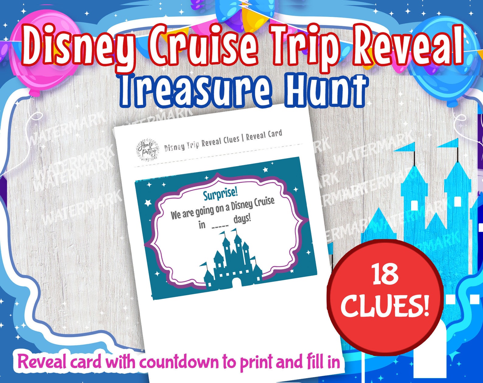 Disney Clues Disneycruise Reveal Scavenger Hunt Clues - Etsy