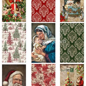 Decoupage Queen A3 & A4 Rice Paper Christmas 9 Pack Art-Craft Projects, Scrapbooking, Art Journals, Mixed Media, Collage