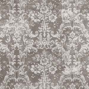 Decoupage Queen A3 & A4 Rice Paper Winter Damask Art-Craft Projects, Scrapbooking, Art Journals, Mixed Media, Collage