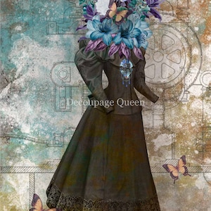 Decoupage Queen A2-A3-A4 Rice Paper Dainty & the Queen Head Full of Dreams RETIRED Art-Craft Projects, Scrapbooking, Mixed Media