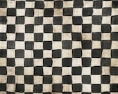 Hand Painted Checks Rice Paper by Decoupage Queen for DIY Projects, Scrapbook, Art Journals, Mixed Media, Collage