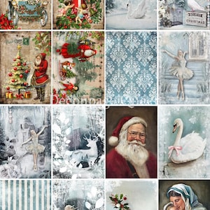 Decoupage Queen A4 Rice Paper Winter Minis Art-Craft Projects, Scrapbooking, Art Journals, Mixed Media, Collage