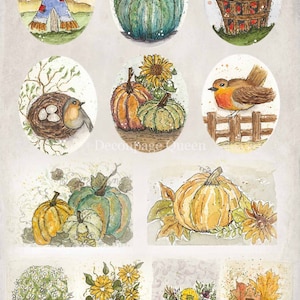 Decoupage Queen A3 Rice Paper Old to Ooh La La Autumn Minis  Art-Craft Projects, Scrapbooking, Art Journals, Mixed Media