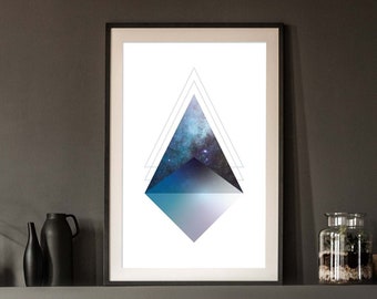 Modern geometric wall art Universe digital print minimalist decor Cosmos abstract geometric print Poster instant download