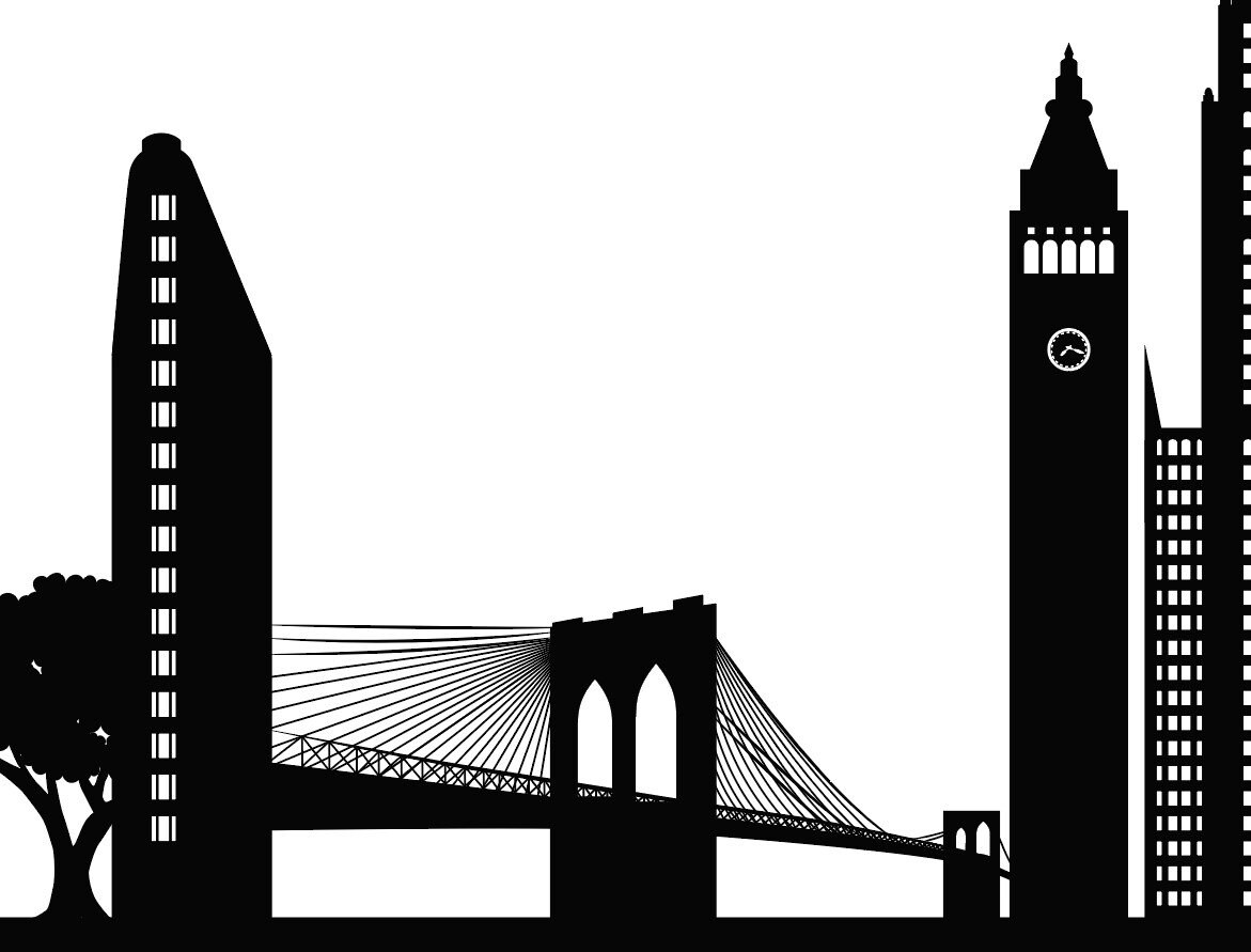 New York Skyline Digital Printable Vector Illustration Wall Art Print ...