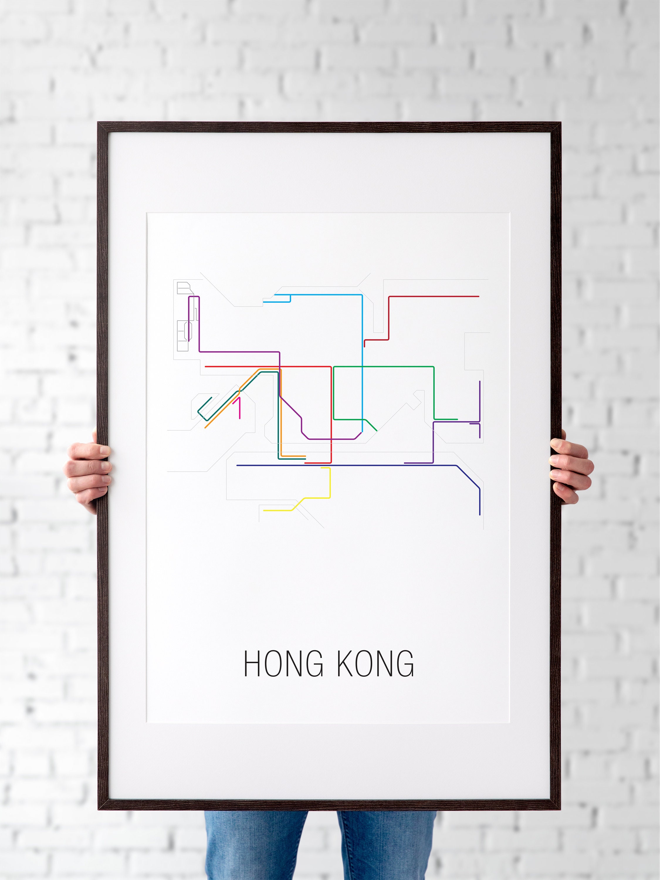 Hong Kong Metro Map Digital Printable Vector Illustration Wall Art ...