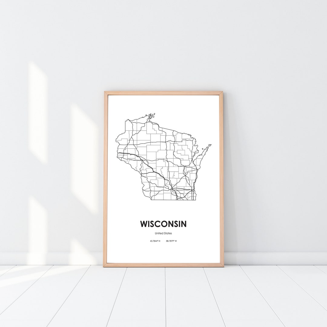 Wisconsin State Map Digital Printable - Il 1080xN.2577032800 Gagi 