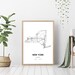 New York State Map Digital Printable Vector Illustration Wall Art Print ...