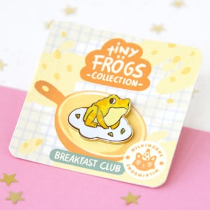 tiny golden frog hard enamel pin/ tiny frögs collection- breakfast club/ small cute egg froggy/ kawaii gift idea/ animal pin/ milkimoone