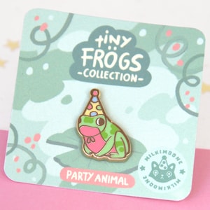 golden frog hard enamel pin/ tiny frogs collection- party animal / small cute froggy / kawaii birthday gift idea / animal pin / milkimoone