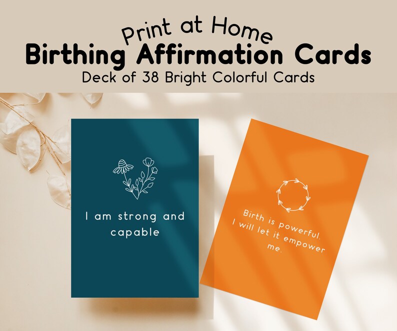 Bright Birth Affirmation Cards Printable Affirmation Deck of - Etsy ...