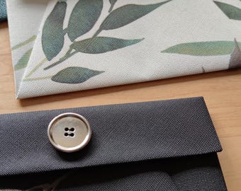 Gift wrapping made from wallpaper with button and Velcro closure - set of 3 gift sleeves for vouchers and more, upcycled, reusable