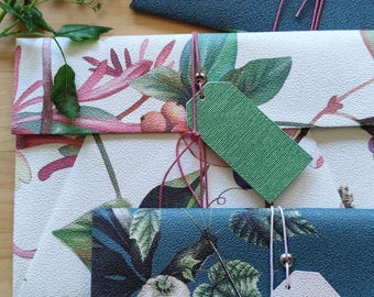 Upcycling Geschenkverpackung aus Tapete - 3er Set Geschenkhüllen für Gutscheine, Geldgeschenk & Karten, mit Öse, wiederverwendbar