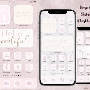 ROSE GOLD MARBLE Aesthetic| iOS 14 App icons | Rose Shimmer Icons | iOS themes | iOS 14 aesthetic |Pink Icons| Rose Gold Icons| Marble Icons