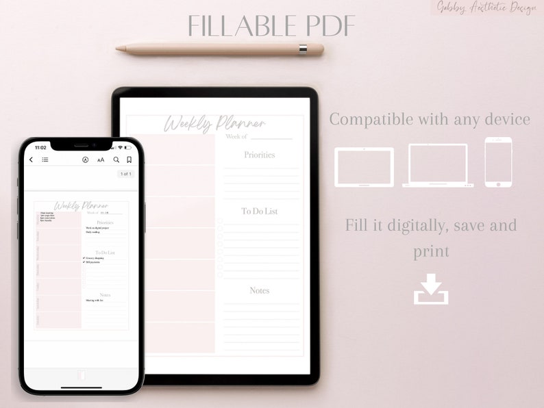 Weekly Planner Printable Planner Weekly to Do List Weekly - Etsy