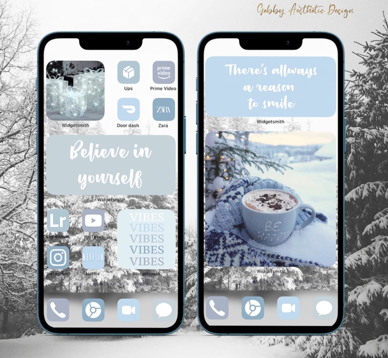 IOS 14 BLUE ICONS Ios 14 App Icons Winter Icon Pack Blue Etsy