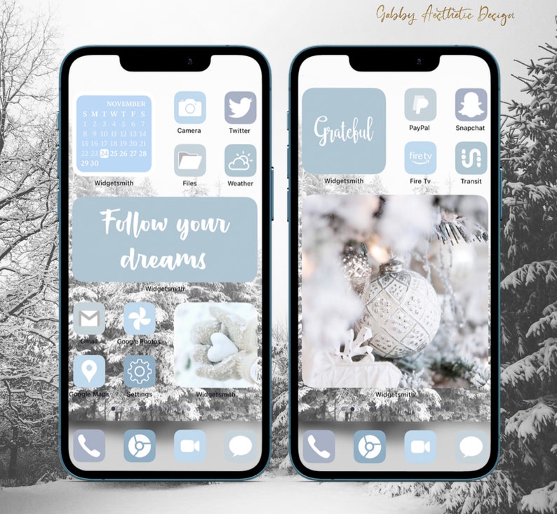 IOS 14 BLUE ICONS Ios 14 App Icons Winter Icon Pack Blue Etsy