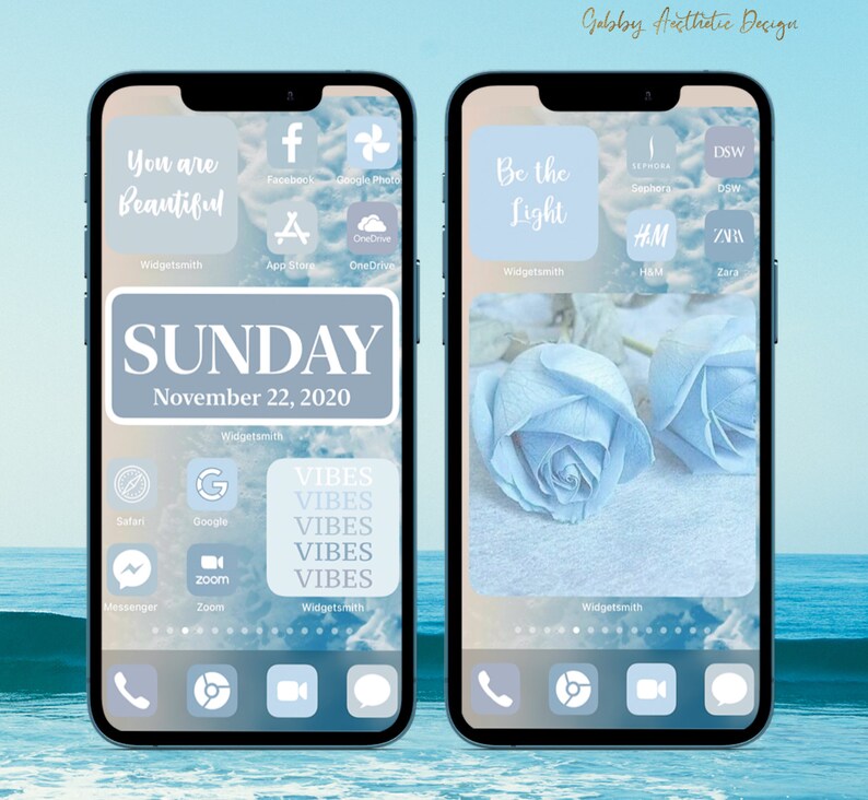 IOS 14 BLUE ICONS Ios 14 App Icons Winter Icon Pack Blue Etsy