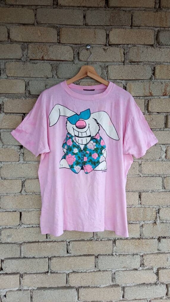 Vintage 80s Oasis Rabbit Floral T-shirt