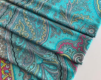 Wet viscose (viscose silk) is a wonderfully soft, flowing and shiny material, beautiful print, designer fabric, sold by the meter