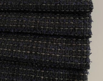 Exclusive high-quality wool-cotton-poly tweed fabric, designer fabric, high quality