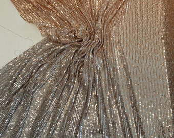 Exclusive Italian sequin fabric, gold, silver. Last piece: 1.35 meters