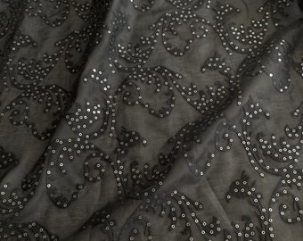 Exclusive high-quality Italian cotton/silk batiste fabric, with beautiful knit, with added sequins, high quality