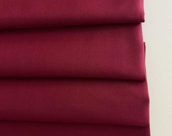 Italian designer wool fabric, light satin fabric, duobleface fabric, famous designer fabric, premium quality, color: burgundy