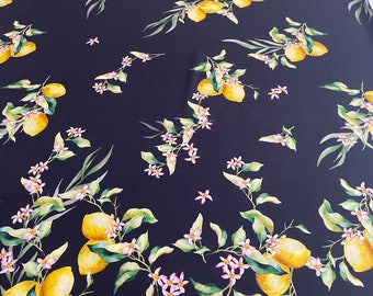 Exclusive, high-quality silk crêpe de Chine fabric, best quality, designer print, Dolce Style
