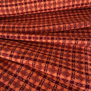 Exclusive high-quality WOOL-TWEED fabric, designer fabric, high quality, very soft, color: orange
