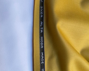 Italian designer wool fabric, lightweight satin fabric, double-faced fabric, famous designer fabric, premium quality, color: mustard