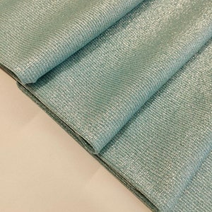 ITALIAN DESIGNER fabric, Viscose Jersey - Blend - Lurex fabric, Best quality, Color: Light blue