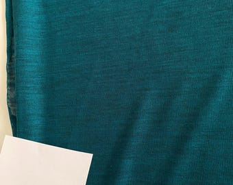 Italian wool knit fabric, designer fabric, fine knit, high quality, color: turquoise