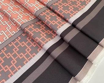 Exclusive, high-quality silk twill fabric, famous designer fabric, best quality, designer print