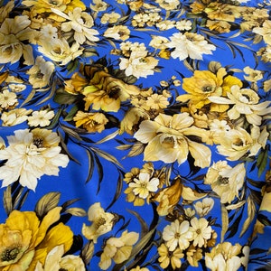 Italian designer silk crepe de chine fabric, beautiful designer floral print, high quality