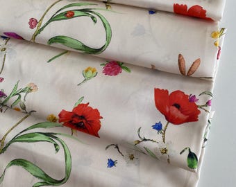 Italian Exclusive, High-Quality Silk Twill Fabric, Famous Designer Fabric, Best Quality, Designer Print