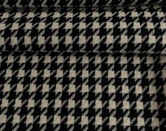 Italian Designer WOOL Fabric, Black and White, High Quality