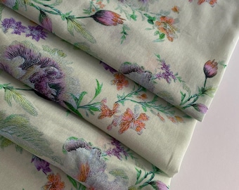 Italian cotton batiste voiale fabric, famous designer style, high quality