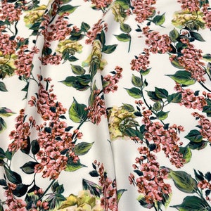 Italian viscose crepe fabric, beautiful print, designer fabric, high quality