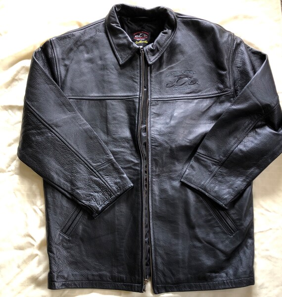 古着 バイク ジャケット orange county choppers RARE! Vintage Orange County Choppers Leather Jacket - Etsy
