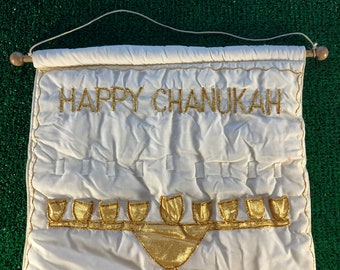 Hanukkah Menorah Fabric Hanging