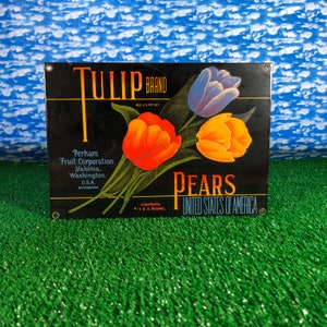 Reproduction Of Antique Tulip Pears Sign