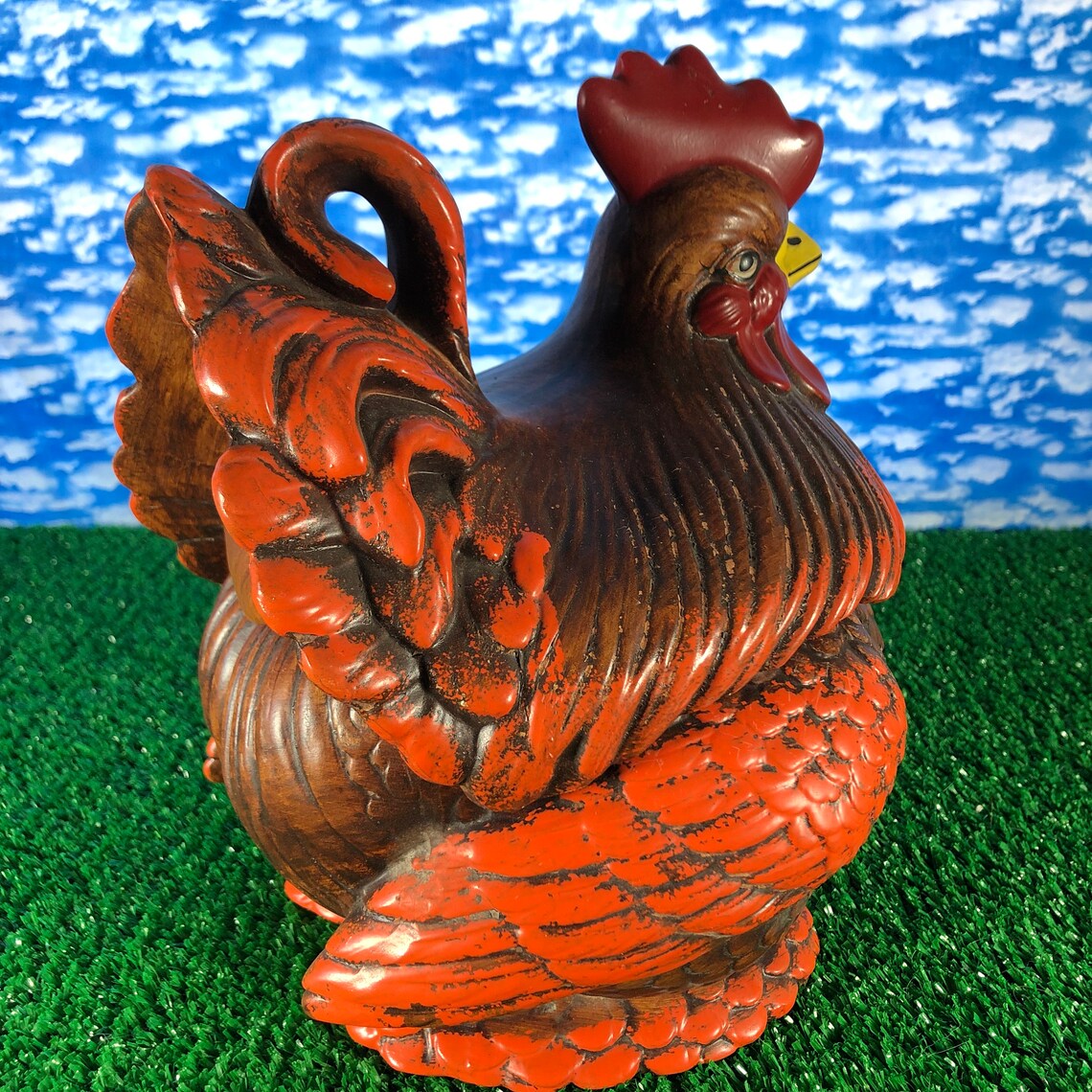 Vintage Rooster Cookie Jar / Container Etsy