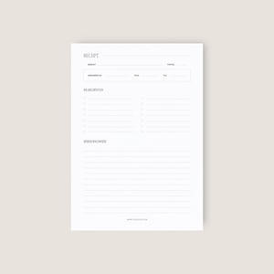 Notatnik z przepisami - A5 | Minimalistyczne i estetyczne notitieblok voor al jouw recepten