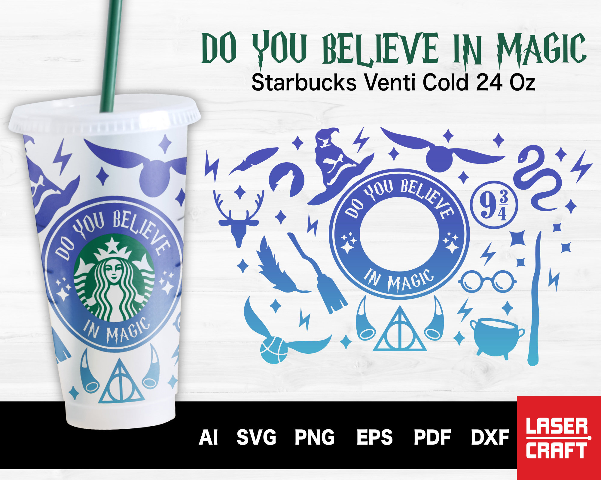BUNDLE Harry Potter Inspired Starbucks Cup SVG Personalized | Etsy