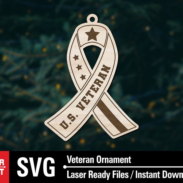 Veteran Ornament svg, Veteran car charm svg, Veteran svg, Military svg, Glowforge svg files, Laser cut files, svg files for laser, Download