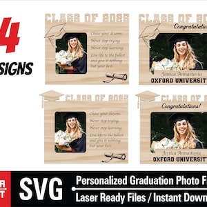 Personalized graduation 2025 svg, Graduation Photo frame svg, Personalized Graduation Gift, Class of 2025, Glowforge svg, Laser cut files
